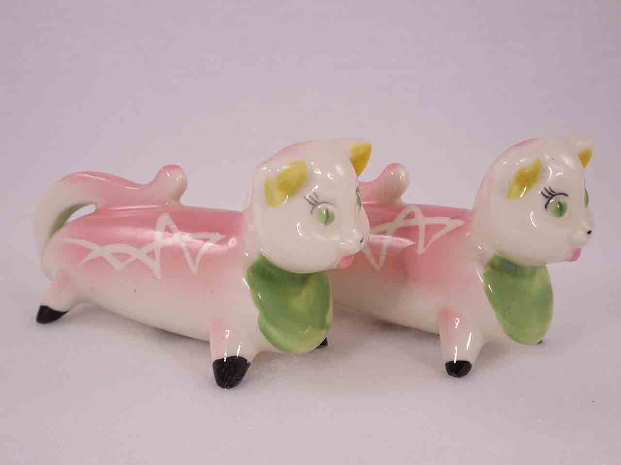49127 Longer Animals with White Squiggly Lines salt and pepper shakers - cats